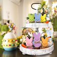 thumbnail image 4 of Easter Bunny Decorations for Home Table, Wooden Peeps Centerpiece Signs Decor with Hemp Rope for Indoor Office Tiered Tray, Easter Basket Stuffers Wood Gifts for Mantel Shelf Bathroom, 4 of 4