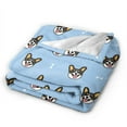 thumbnail image 2 of Kll Fleece Blanket Plush Throw Blanket Corgi Dog,Soft Fuzzy Cozy Flannel Blanket For Couch Sofa Bed.(50"X40"), 2 of 9