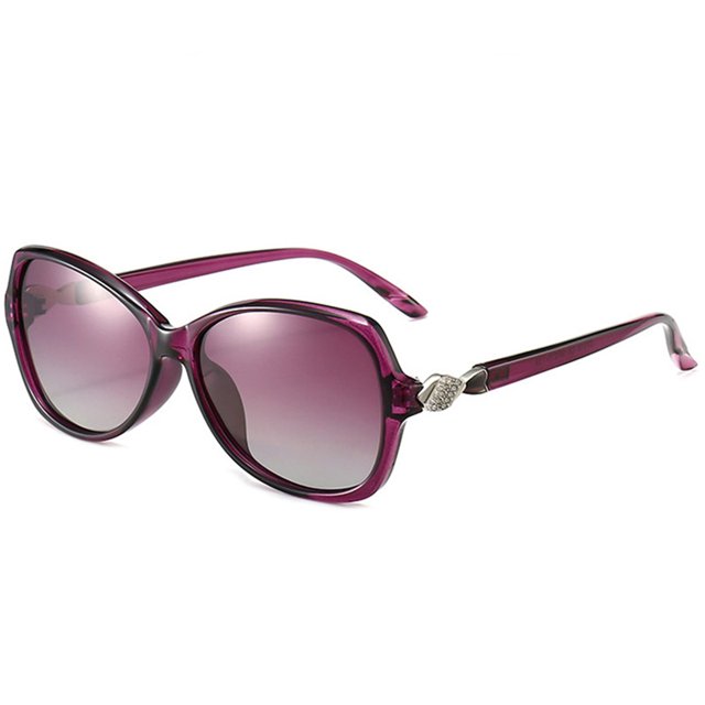 Gafas de sol elegantes con montura pequeña y diamantes incrustadas, gafas de sol de moda, hechas de PC, TAC