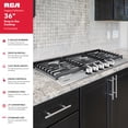 thumbnail image 4 of RCA 36 in. Legacy Collection Drop-In Gas Cooktop, 5 Burners, Cast Iron Grates, Metal Knobs in Stainless Steel, 4 of 11