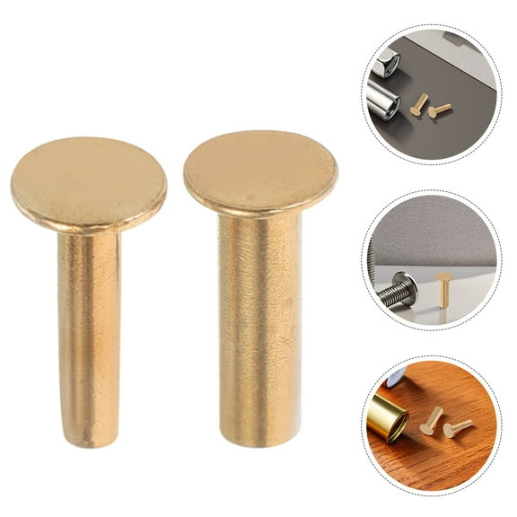 HOMEMAXS 7 Pairs Cutlery Rivets Kitchen Knives Handle Rivets Knives Making Handle Pins Cutter Knife Handle Fasteners For Diy Knives Handle Repair 1.5cm