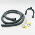 thumbnail image 3 of Xeede Universal Washing Machine Drain Hose Kit, Flexible Washer & Dishwasher Hose, Portable Sink & Dehumidifier Pipe, 118Inch Sewer Pipe, Connector, U-Shaped Bracket, 2 Yellow Clamps, 3 of 5