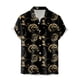 thumbnail image 3 of Camisas Para Hombre Manga Larga Hombres Casual Manga corta Primavera Verano Turndown Neck 3D Impreso Camisas Moda Top Blusa Camisas (Gold, XXL), 3 of 4