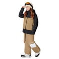 thumbnail image 2 of PXLKNZH Big Kids Snow Suit for Boys Girls Winter Ski Hooded Jacket & Adjustable Strap Pants Set Wind Water Proof Snow Warm Ski Suit,Khaki,XXL, 2 of 9