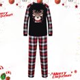 thumbnail image 2 of Odeerbi Christmas Pajamas for Family Holiday Plaid Long Sleeve Family Christmas Pajamas Matching Sets Dad Plaid Print Tops Pants Set Two-Piece Sleepwear Xmas Family Matching PJs Set Black, 2 of 5