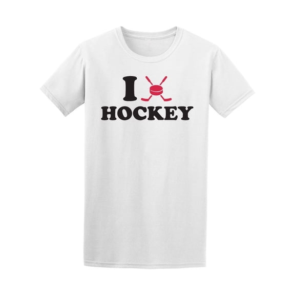 Sticks And Puck I Love Hockey Tee Men's -Image by Shutterstock