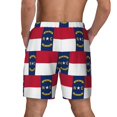 thumbnail image 2 of Men's 2 in 1 Swim Trunks with Compression Liner North Carolina Flag Quick Dry Beach Shorts, 2 of 6