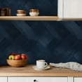 thumbnail image 5 of Peel and Stick Wallpaper Contact Paper Blue Navy Stripe Herringbone Diagonal Stripes Repetitive Symmetry Self Adhesive and Removable 23.6in x 118in, 5 of 8