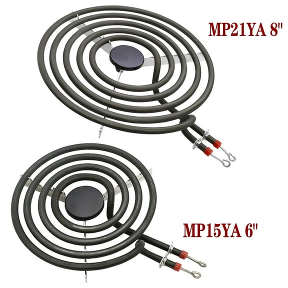 MP15YA 6" and MP21YA 8" Electric Stove Burner Element, Replacement for Whirlpool & Hardwick & Kenmore & Maytag & Norge Electric Range Stove Fit MP22YA Range Stove Burner