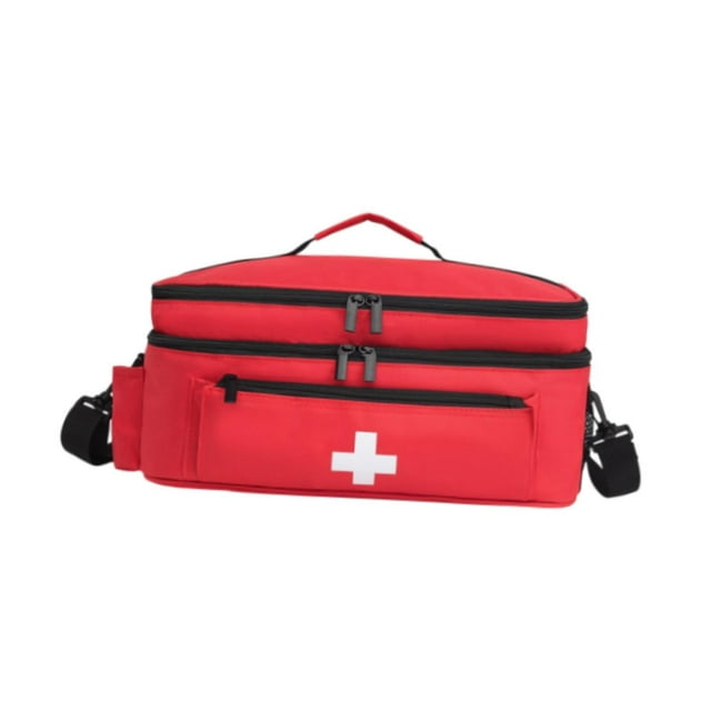 Bolsa de primeros auxilios, bolsa de suministros de emergencia, bolsa de almacenamiento vacía multifuncional, organizador de equipo de emergencia para Rojo