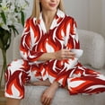 thumbnail image 6 of Balery Fire Symbols Pattern Pajama Sets for Women Long Sleeve 2 Piece Sleepwear Loungewear Sets Soft PJ's with Pockets Long Sleeve Comfy Pj Sets-Small, 6 of 7