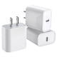 thumbnail image 1 of Cargador USB C de 20 W con suministro de energía para iPhone 16/15, paquete de 3, 1 of 7