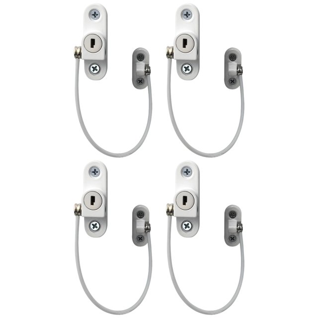 JShteea Cerradura Seguridad Antirrobo Cerradura Ventana Protección Fácil Usar (juego 4 Blancos)