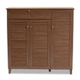 thumbnail image 3 of Bowery Hill Wood 11-Shelf and Drawer Shoe Cabinet in Walnut Brown, 3 of 10