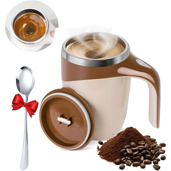 Automatic Magnetic Stirring Coffee Mug, Electric Mixing Cup,Self Stirring Coffee Mug With Lid,Rotating Home Office Travel Mixing Cup,Funny Electric Stainless Steel Self Mixing Coffee Tumbler