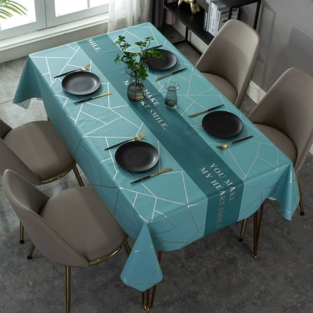 

Livesture New Nordic Minimalist PU Tablecloth Oil-Proof Waterproof Disposable Tablecloth Household Leather Anti-Scald Table Mat Rectangular Tablecloth 4style 137x80