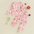 thumbnail image 2 of Okbabeha Baby Girl Christmas Outfit Fall Winter Infant Sweatshirt Pants Set Toddler Cute Santa Floral Print Clothes, 2 of 7