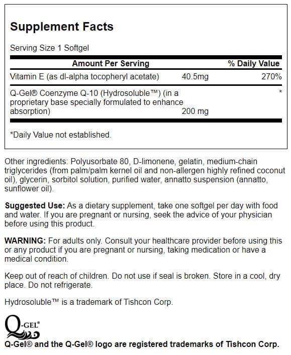 Swanson Q-gel Mega 200 200 mg 30 Softgels