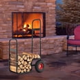 thumbnail image 4 of Patiojoy Firewood Log Cart Carrier Firewood Cart Wood Hauler with Wear-Resistant and Shockproof Rubber Wheels, 4 of 10