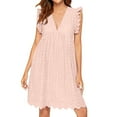 thumbnail image 1 of Ketyyh-chn99 Robes Décontractées pour Femmes Grande Taille Robe Évasée à Fleurs Robes T-shirt Décontractées Robe de Plage Bohème à Manches Longues Rose,TP, 1 of 5