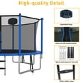 thumbnail image 6 of Elitezip 12FT Trampoline with Enclosure Net, 1200LBS Trampolines for Kids and Adults, Outdoor Trampoline with Basketball Hoop, Ladder, Lights and Sprinkler, Backyard Recreational Trampolines, Blue, 6 of 10