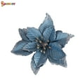 thumbnail image 3 of Spencer 48Pcs 5.91" Christmas Poinsettia Decorations Glitter Artificial Christmas Flowers for Xmas Tree Wreaths Wedding Ornament Home Decor "Blue", 3 of 6