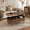 Walnut, variant on DOREROOM Mid-Century Lift-Up Tabletop and Storage Oval Wood Coffee Table with 3 Hidden Divided Storage Compartments, Red and Yellow