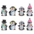 thumbnail image 1 of 8pcs Cartoon Ski Penguin Pendant DIY Keychain Pendant Micro Landscape Penguin Ornament Random Style, 1 of 9