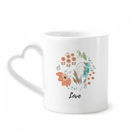 

Orange Green Flower Paint Mug Coffee Cerac Drinkware Glass Heart Cup