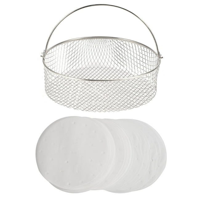 Air Fryer Basket for Mesh Steamer Basket for Ninja Foodi 6.5, 8Qt,Air Fryer Basket,Air Fryer Crisping Basket with Handle