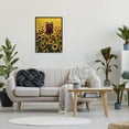 thumbnail image 2 of Happy Bear Sunflower Field Animals & Insects Painting Black Framed Art Print Wall Art, 2 of 7
