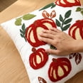 thumbnail image 4 of EWASWON Halloween Pumpkin Embroidered Throw Pillow Covers 18x18 Set 2, Soft Cotton Decorative Cushion Cases for Sofa, Machine Washable Fall Home Decor, 4 of 6