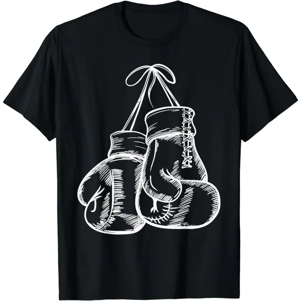 Camiseta unisex con guantes de boxeo blancos, regalo de cumpleaños, estilo retro, para boxeador, estilo retro, para mujer y hombre.