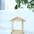 thumbnail image 6 of 12 Inch, Natural Solid Wooden Open Hanging Bird House Feeder, Outdoor Patio Yard Garden Balcony Decoration Hanging Ornament For Wild Birds For Family For Outdoor Use, 6 of 6