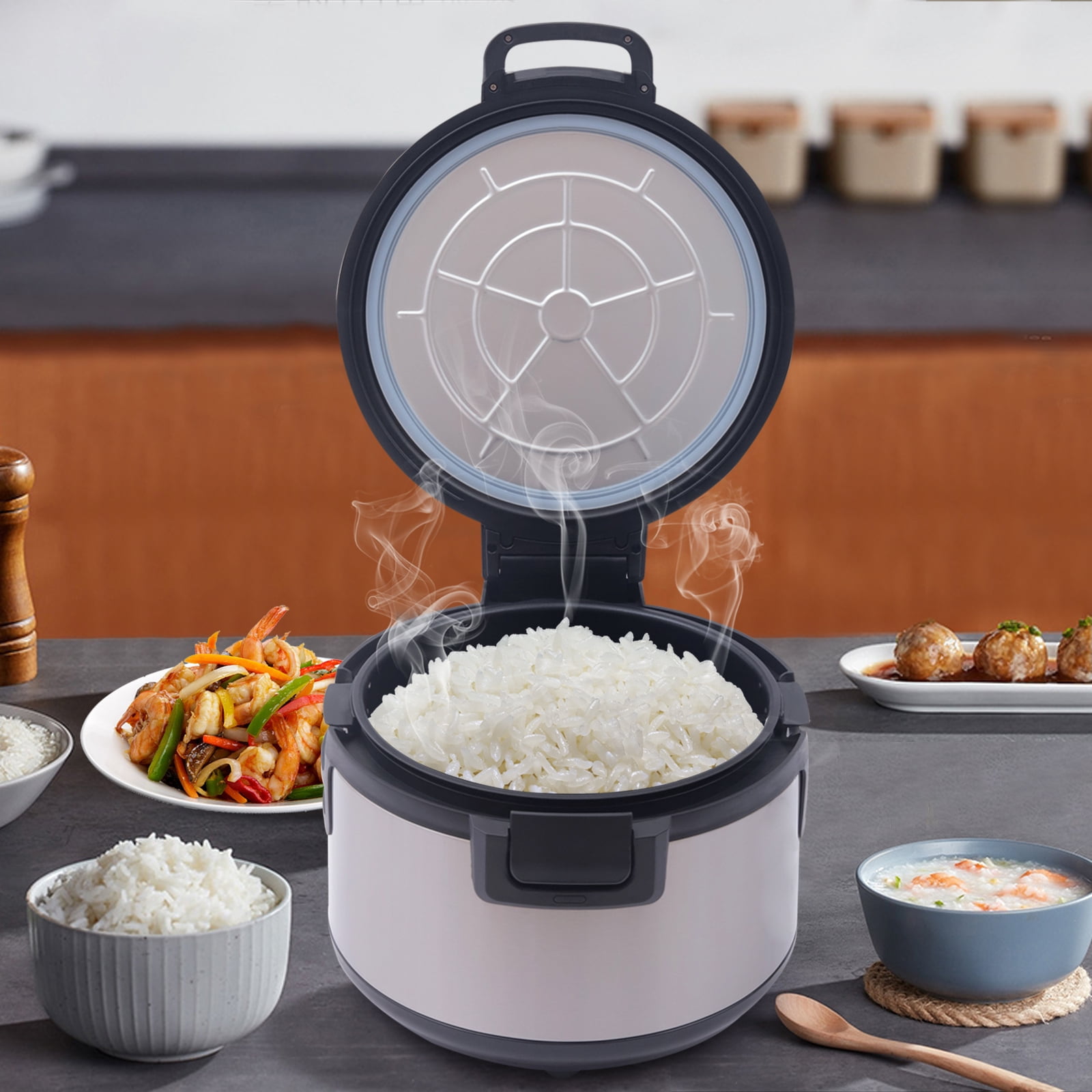 19L Commercial Electric Sushi Rice Warmer Non-stick Inner Pot Rice Cooker 100W for Restaurants, Snack Bars