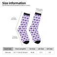 thumbnail image 2 of Xecao Purple argyle Pattern Sport Socks for Women and Men Crew Socks Sporty Calf Socks Casual Socks, 2 of 6