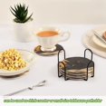 thumbnail image 5 of Yayeee 6 PCS Drink Coasters with Holder Set Woven Absorbent Round Tabletop Hot Pad, Retro Halloween Cat, 5 of 7