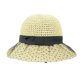 thumbnail image 1 of Sombrero de malla con lunares de 56-58 cm de circunferencia para el sol, sombrero de paja para playa con protección solar para verano para mujer, 1 of 5