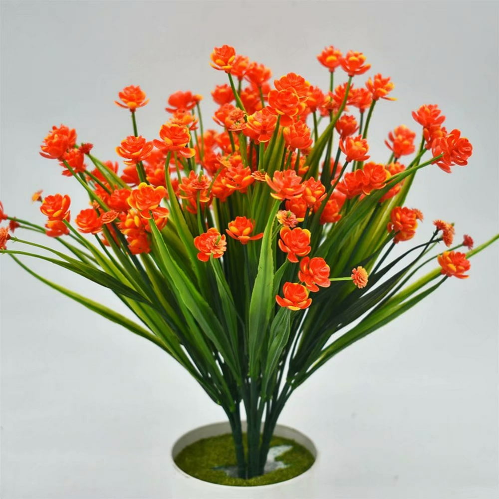 1 Bunch Artificial Fake Flowers Plastic Daffodils Flower Leaves 7