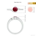 thumbnail image 5 of ANGARA Natural Semi Bezel-Set Solitaire Round Ruby Bypass Ring in 14K White Gold for Women (Size-5.5mm) | July Birthstone Jewelry for Her, 5 of 10