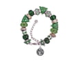 thumbnail image 2 of Silvertone Faith in Circle Green Christmas Bead Bracelet, 2 of 4