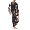 thumbnail image 2 of Balery Heart Guinea Pig Couple Pijama para Hombre de Dos Piezas con Manga Larga, Conjunto de Dormir y Descanso Suave con Bolsillos-Large, 2 of 7