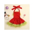 thumbnail image 4 of Seyurigaoka Christmas Kids Girls Sequin Dress, Neck Hanger Plush Collar Backless Dress, 4 of 10