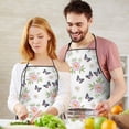 thumbnail image 5 of Pioneer Flower Floral Print Pattern Cotton Linen Apron with Pockets, Waterproof Adjustable, 33x27 Inch for Kitchen, Gardening, BBQ, Salon, 5 of 6