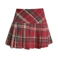 thumbnail image 5 of SHenli School Uniform for Girls 7-8T Pleated Skirt with Shorts Kids Elastic High Waist Tennis Skorts for Running Sports (Wine), 5 of 6