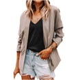 thumbnail image 2 of Lilgiuy Women Casual Long Sleeve Solid Turndown Collar Buttons Coat(Khaki,4) Winter Fashion 2022, 2 of 5