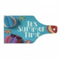 thumbnail image 1 of Pool Party Cutting Board, Its Summer Time Lettering with Beach Fun Sunglasses Starfish Balls Flip Flops, Decorative Tempered Glass Cutting and Serving Board, in 3 Sizes, by Ambesonne, 1 of 2