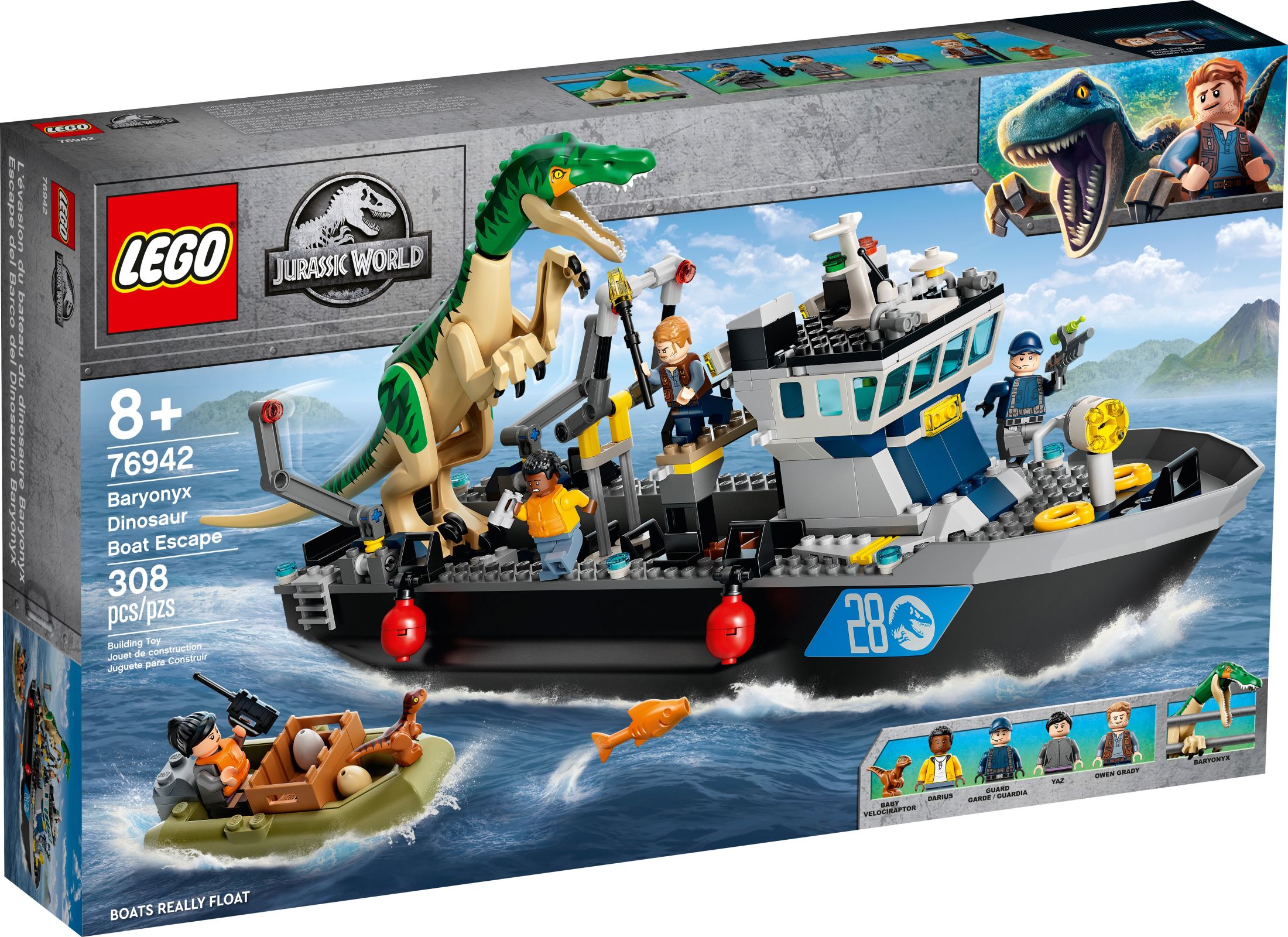LEGO Jurassic World Baryonyx Dinosaur Boat Escape 76942 Building Toy Playset (308 Pieces) - image 3 of 8