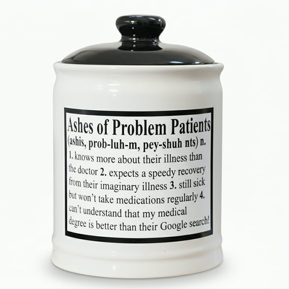Cottage Creek Ceramic White Ashes of Problem Employees Piggy Bank for Adults, Doctor and Nurses Theme