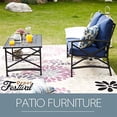 thumbnail image 6 of 2 Pieces Patio Loveseat Metal Frame with Coffee Table Outdoor Bistro Furniture Set, Blue, 6 of 7